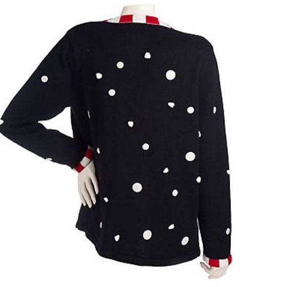 Quacker Factory 2X Vintage Snow Sweet CUTE open cardigan sweater EUC - Picture 3 of 9